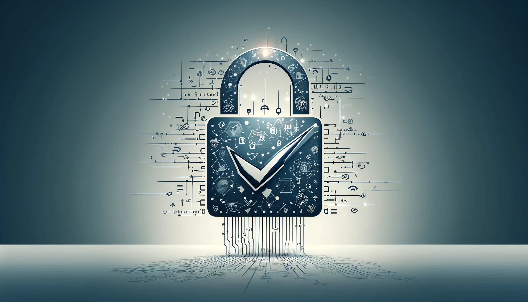 デジタル署名のセキュリティと技術を象徴するグレー背景の画像