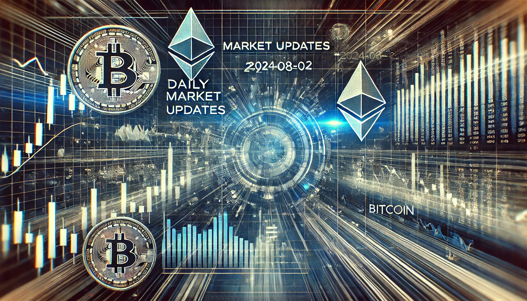 仮想通貨市場のトレンドを示すデジタルマトリックスと暗号通貨のシンボル