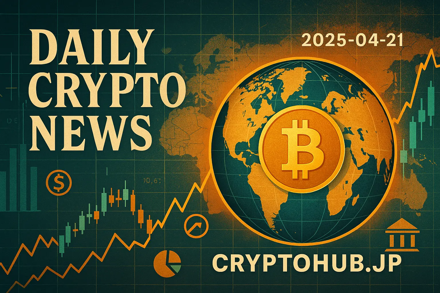 ビットコインを中心に描いた仮想通貨ニュースのグローバルビジュアル