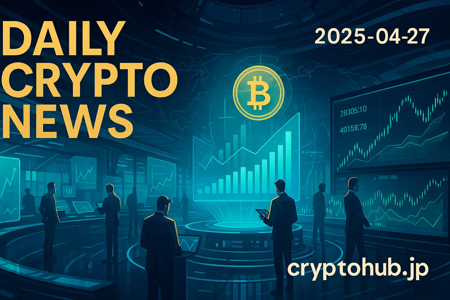 仮想通貨市場速報｜未来型デジタル取引フロアと市場トレンド（2025年4月27日）