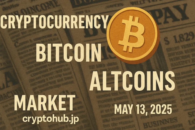 仮想通貨市場に関連する新聞風コラージュの横長バナー画像