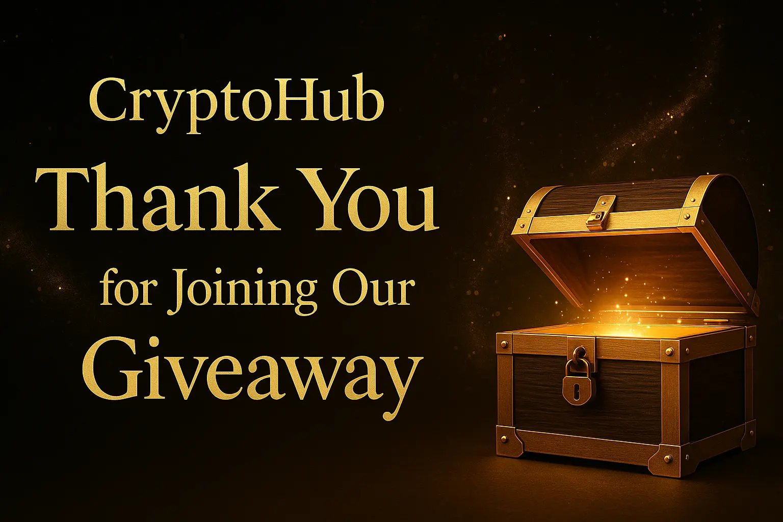 CryptoHubのAmazonギフト券プレゼントキャンペーン当選者発表と感謝を伝える宝箱のサムネイル画像