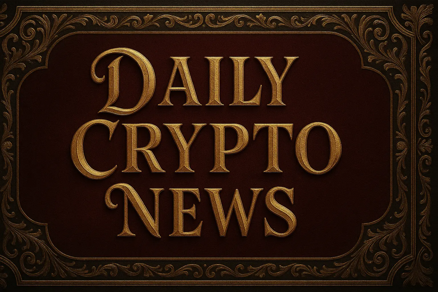豪華な金文字で「DAILY CRYPTO NEWS」と描かれた荘厳な仮想通貨ニュース用アイキャッチ画像