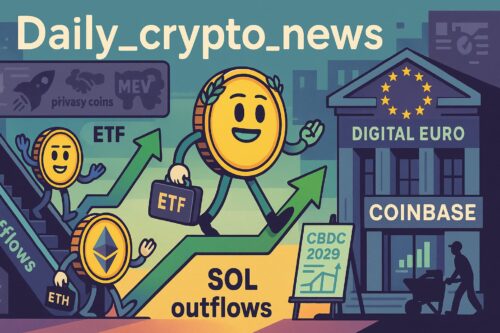 Solana現物ETFが4日連続流入、BTC/ETHは資金流出──ビットコイン11万ドル前後・Coinbase決算・ECBデジタルユーロ最終準備へ【11月2日】